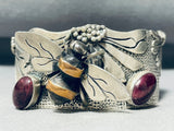 The Coolest Bee Vintage Native American Navajo Sterling Silver Purple Shell Bracelet-Nativo Arts