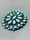 Superb Vintage Native American Navajo Turquoise Sterling Silver Pin-Nativo Arts