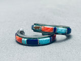 Cal Begay Authentic Vintage Native American Navajo Turquoise Sterling Silver Earrings-Nativo Arts