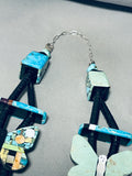 Native American Most Gorgeous Santo Domingo Turquoise Inlay Sterling Silver Necklace-Nativo Arts