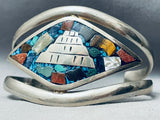 One Of The Most Unique Vintage Southwest Inlay Sterling Silver Bracelet-Nativo Arts