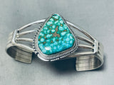 Sparkling Native American Navajo Carico Lake Turquoise Sterling Silver Bracelet-Nativo Arts