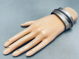 One Of The Most Unique Vintage Native American Navajo Contemporist Sterling Silver Bracelet-Nativo Arts