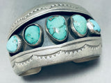 One Of The Best Vintage Native American Navajo Turquoise Sterling Silver Shadow Bracelet-Nativo Arts