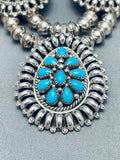 One Of The Most Fab Vintage Native American Navajo Turquoise Sterling Silver Necklace-Nativo Arts