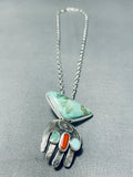 Native American One Of The Coolest Ever Santo Domingo Turquoise Sterling Silver Necklace-Nativo Arts