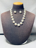 Tremendous Native American Navajo Sterling Silver Half Moons Necklace & Earrings Set-Nativo Arts