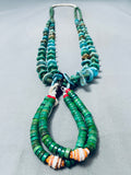 Important Early Vintage Santo Domingo Cerrillos Turquoise Jacla Necklace-Nativo Arts