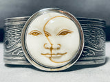 Moon And Sun Vintage Sterling Silver Hand Tooled Bracelet Cuff-Nativo Arts