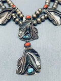 One Of The Best Vintage Native American Navajo Bisbee Turquoise Sterling Silver Necklace-Nativo Arts