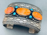 The Best Gary Nez Vintage Native American Navajo Turquoise Sterling Silver Shell Bracelet-Nativo Arts