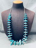 Exquisite 176 Grams Native American Navajo Heishi Kingman Turquoise Sterling Silver Necklace-Nativo Arts