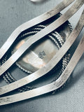 Extremely Detailed Vintage Native American Navajo Handmade Cowboy Hat Sterling Silver Bracelet-Nativo Arts