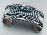 Dave Clark Vintage Native American Navajo Sterling Silver Segmented Bracelet Cuff-Nativo Arts