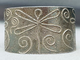 100 Grams Dragonfly Vintage Native American Navajo Sterling Silver Bracelet-Nativo Arts