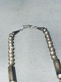 Top Shelf!!! Vintage Native American Navajo Sterling Silver Bead Double Strand Necklace-Nativo Arts
