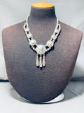 Dangling Feathers Vintage Native American Navajo Sterling Silver Necklace-Nativo Arts