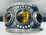 The Best Vintage Native American Navajo Tiger's Eye Sterling Silver Bracelet-Nativo Arts