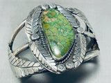 Important Early Damale Turquoise!! Vintage Native American Navajo Sterling Silver Bracelet-Nativo Arts