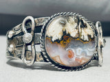 One Of The Most Unique Vintage Native American Navajo Agate Sterling Silver Bracelet-Nativo Arts
