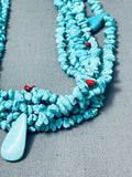 Sky Blue Turquoise Vintage Native American Navajo Heishi Necklace Old-Nativo Arts