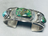Spectacular Vintage Native American Navajo Carico Lake Turquoise Sterling Silver Bracelet-Nativo Arts