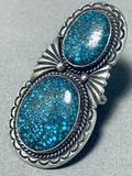 Important Lander Blue Turquoise Vintage Native American Navajo Sterling Silver Ring-Nativo Arts