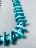 222 Grams Heavy Turquoise Disc Vintage Native American Navajo Heishi Necklace