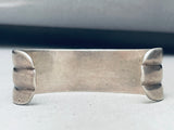 Hand Tooled Vintage Native American Navajo Sterling Silver Segmented Bracelet-Nativo Arts