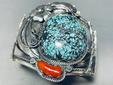 One Of The Best Vintage Native American Navajo Spiderweb Turquoise Sterling Silver Bracelet-Nativo Arts