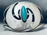 Huge Swirls Vintage Navajo Domed Turquoise Sterling Silver Bracelet Cuff-Nativo Arts