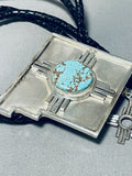 Rare Native American Navajo 8 Turquoise Sterling Silver New Mexico Bolo Tie-Nativo Arts