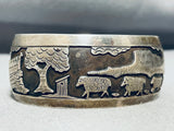 Wil Anderson Vintage Native American Navajo Sterling Silver Scene Bracelet-Nativo Arts