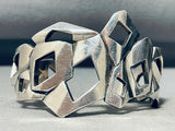 One Of The Most Unique Vintage Abstract Sterling Silver Bracelet Cuff-Nativo Arts