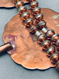 Very Rare Vintage Native American Navajo Bronze 476 Gram Squash Blossom Necklace-Nativo Arts