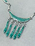 Rare Native American Zuni Malachite Sterling Silver Necklace-Nativo Arts