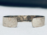 Geometric Rug Vintage Navajo Sterling Silver Hand Tooled Bracelet-Nativo Arts