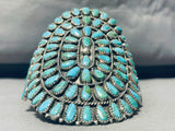 Vintage Native American Navajo Royston Turquoise Cluster Sterling Silver Cuff Bracelet-Nativo Arts