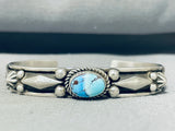 Golden Hills Turquoise!! Albert Jake!! Vintage Native American Navajo Sterling Silver Bracelet-Nativo Arts