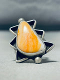 Chimney Butte Native American Navajo Spiny Oyster Sterling Silver Ring-Nativo Arts