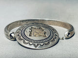 Taylor Signed Vintage Native American Navajo Medallion Sterling Silver Bracelet-Nativo Arts