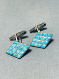One Of The Best Vintage Native American Turquoise Sterling Silver Cufflinks-Nativo Arts