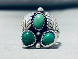 Marvelous Vintage Native American Navajo Cerrillos Turquoise Sterling Silver Ring-Nativo Arts