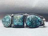 One Of The Best Ever Vintage Native American Navajo Spiderweb Turquoise Sterling Silver Bracelet-Nativo Arts