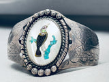 Bird Of Inlay Vintage Navajo Turquoise Sterling Silver Bracelet-Nativo Arts
