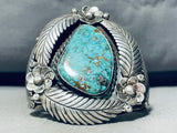 Carlin Turquoise Mine!! Very Rare Vintage Native American Navajo Sterling Silver Bracelet-Nativo Arts