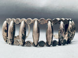 Very Old Vintage Native American Navajo Ornate Sterling Silver Bracelet Cuff-Nativo Arts