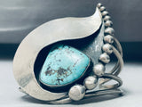 Rare Dry Creek Turquoise Vintage Native American Navajo Sterling Silver Bracelet-Nativo Arts