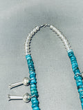 Fascinating Native American Zuni J.beyuka Turquoise Sterling Silver Necklace-Nativo Arts