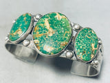Important Vintage Native American Navajo Leadville Turquoise Sterling Silver Bracelet-Nativo Arts